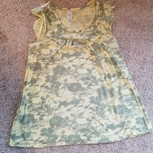 Flowy olive green/soft yellow tunic